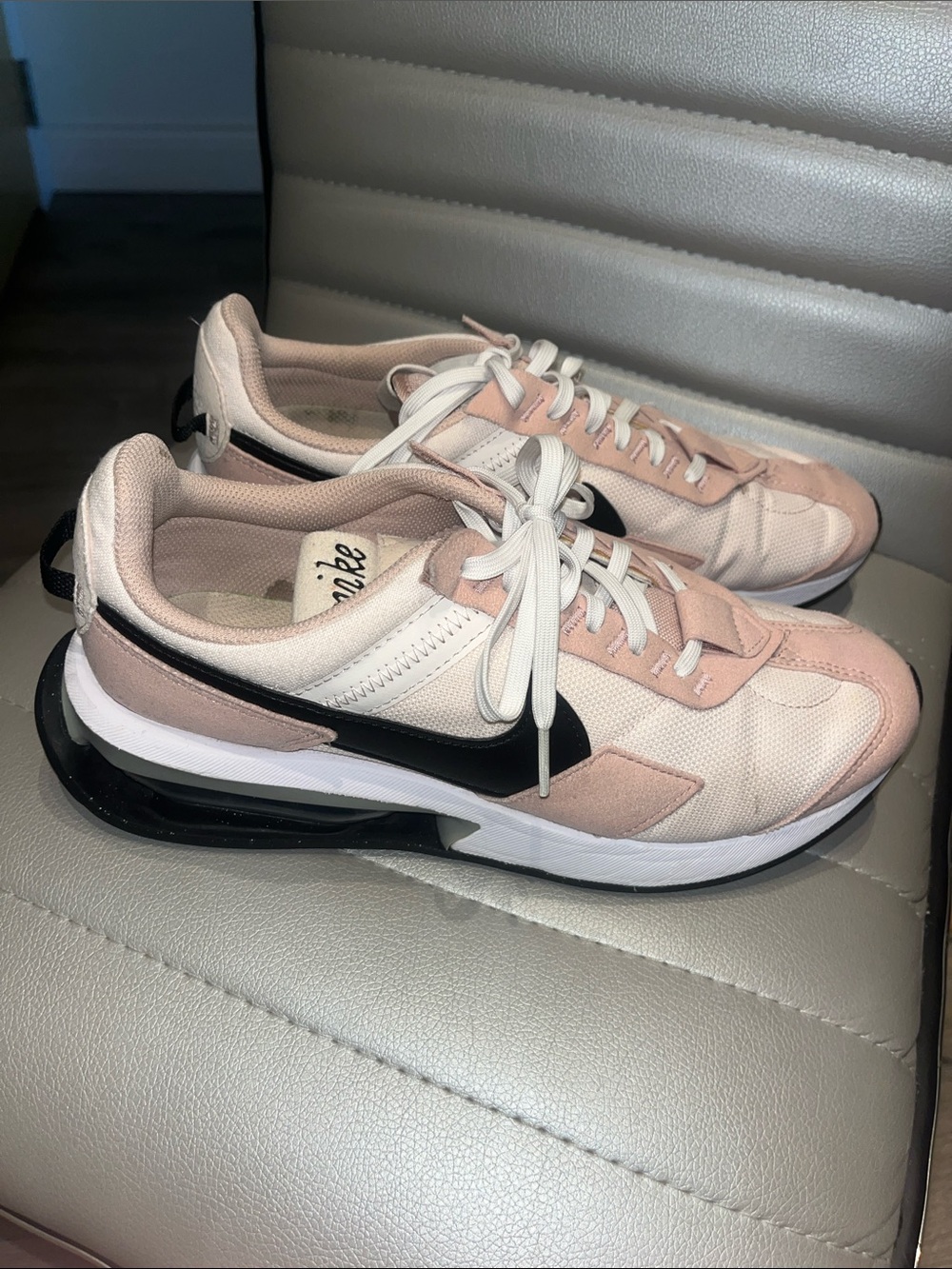 Nike Women's Pink and Black Retro Runner Sneakers